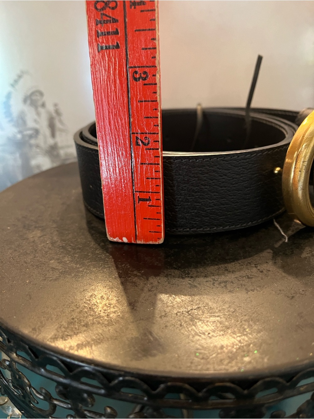 Gucci Black Leather Belt with Brass Double G Buckle - Picture 3 of 10